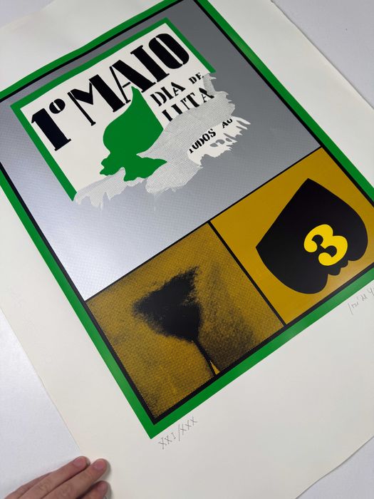 Serigrafia José de Guimarães 1º de Maio 1976 Gravura