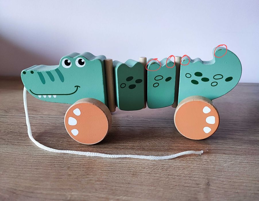 Smiki, Krokodyl, drewniana zabawka do ciągnięcia