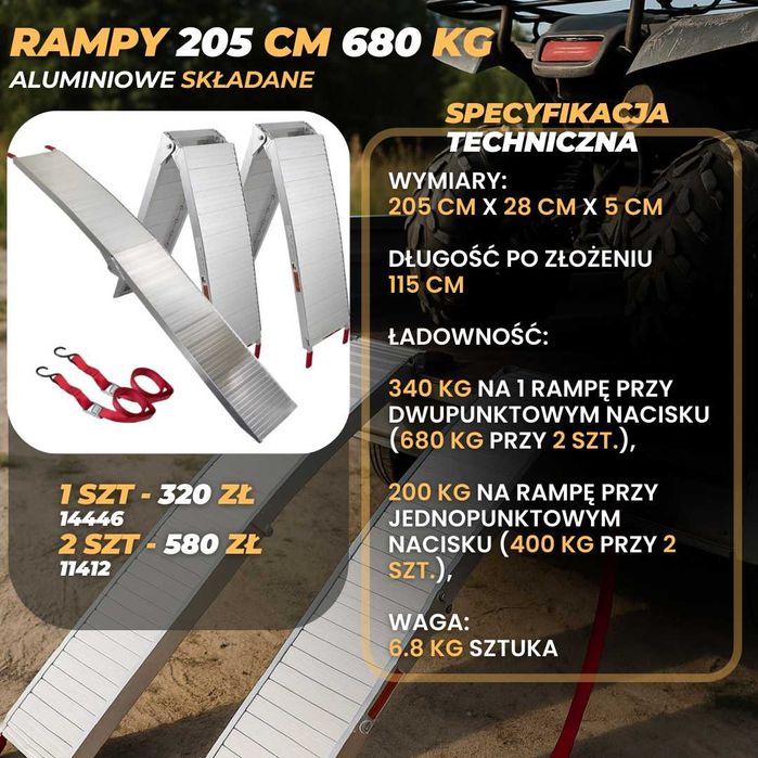 najazdy samochodowe rampy najazdy do przyczepki Quada Kosiarki Nowe!