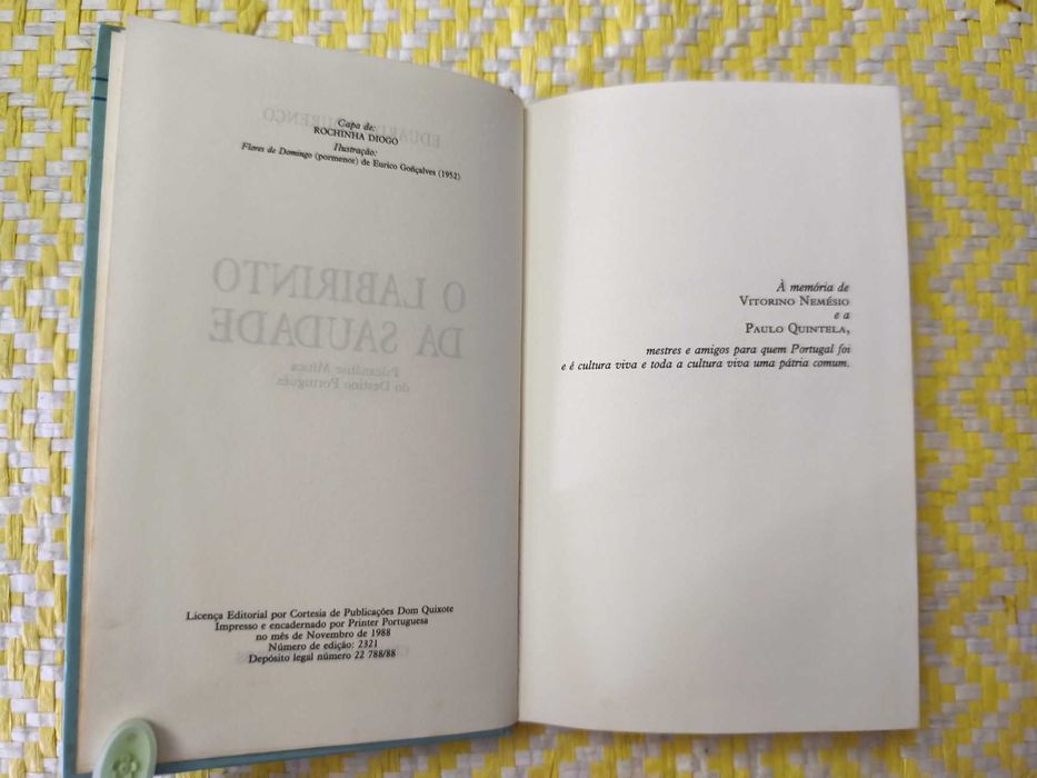 O LABIRINTO DA SAUDADE – 
Eduardo Lourenço