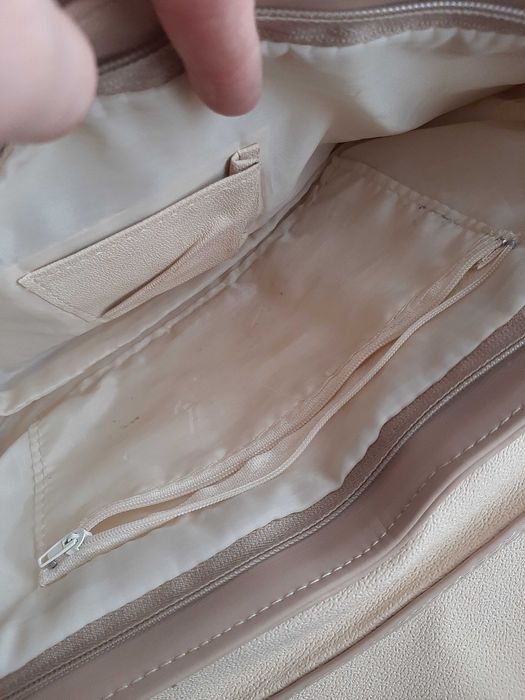 Torebka kopertówka cremowa ecru jasna duża kopertówka