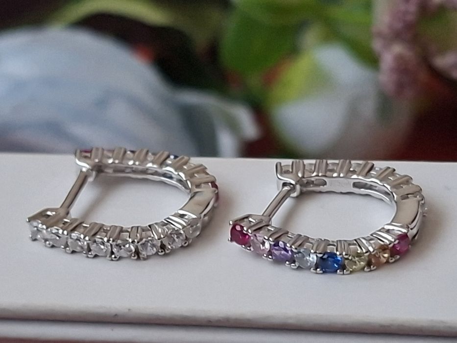 Srebrne kolczyki 2 w 1 pr.925