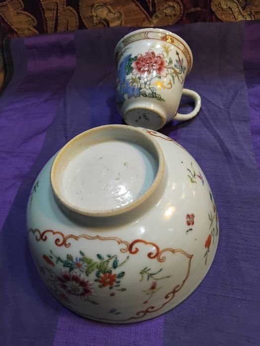 Tigela e taça  da companhia das índias séc XVIll