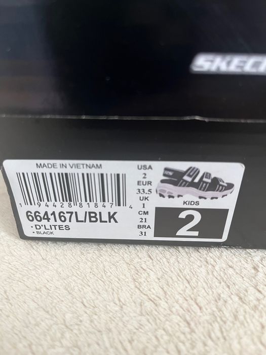 Босоніжки Skechers для дівчинки, розмір 33,5