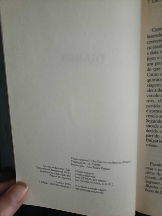 Livro "Diário de Che Guevara" 1ª edição de 1976