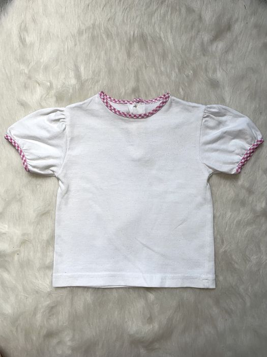 Biała bluzka t-shirt dziewczęca bawełna niemowlęca