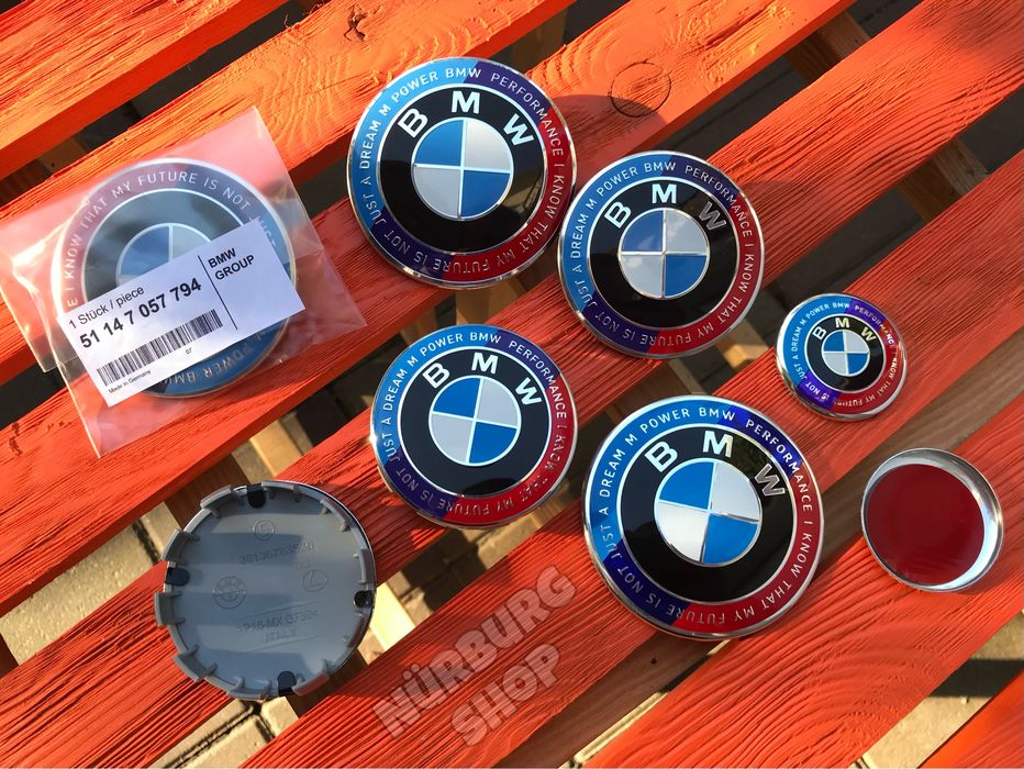 M Power эмблемы колпачки заглушки в диски руль капот BMW 56 68 74 82