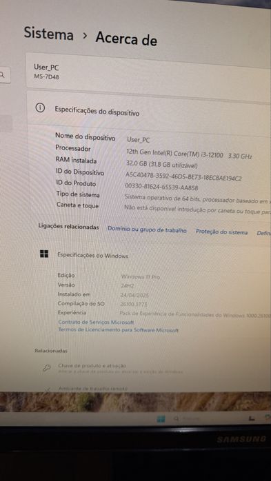 Computador i3 12100 , 32gb Ram 3200mhz ssd 240gb