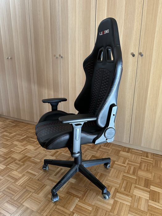 Cadeira Gaming LEGEND – Reclinável + Apoio Lombar e Cabeça – Rodas de Borracha
