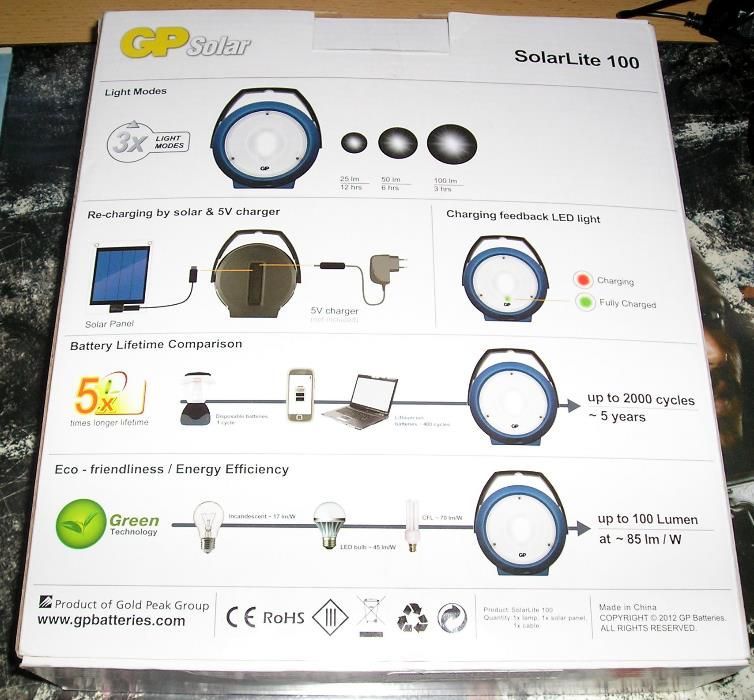 Latarka SolarLite 100 GP Battery