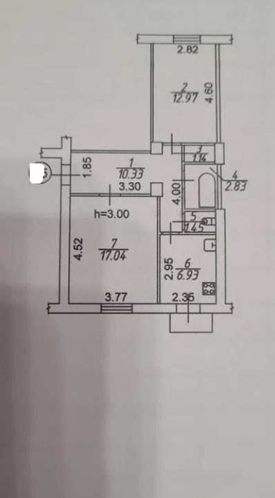 Продається 2-о кімнатна СТАЛІНКА  вул. НЕЗАЛЕЖНОЇ  УКРАЇНИ 3/5