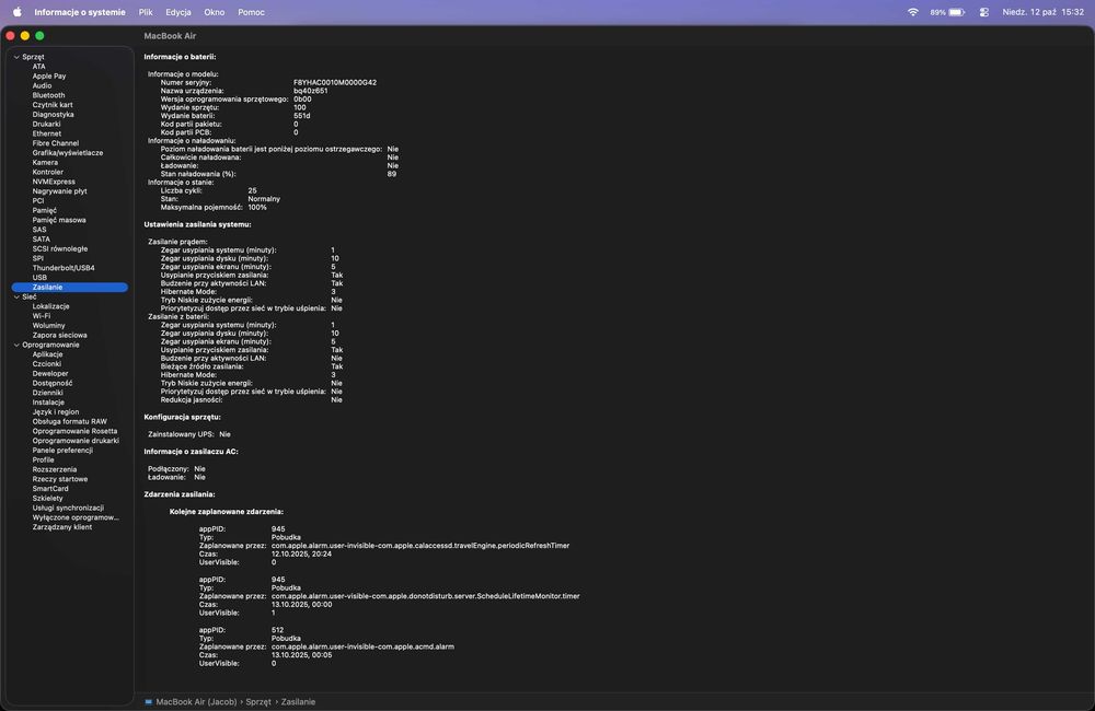 MacBook Air 13" M4 16 GB RAM, 256 GB, 100% bateria, Gwarancja
