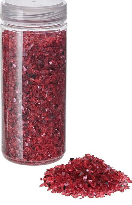 Żwirek kamyczki szklane błyszczące czerwone ozdoba do świec dekoracja