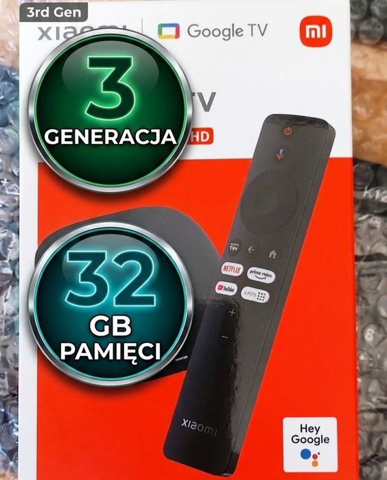 Nowy XIAOMI Mi box v3, 32GB!, Najnowsza wersja, 4k, Google TV, 2026
