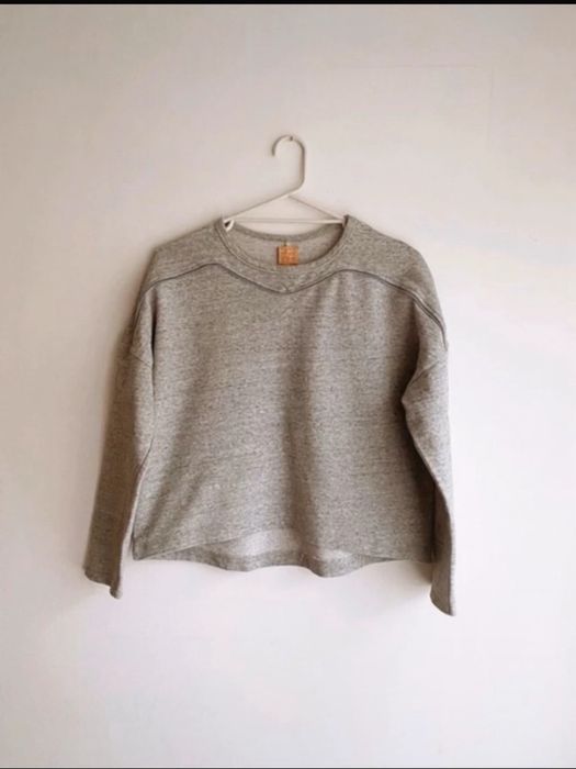 Bluza szary melanż z ozdobnym zamkiem ZARA M