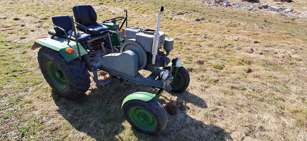 Traktorek SAM 15 Andoria 1HC102 osprzęt przyczepa,kosiarka, zgrabiarka