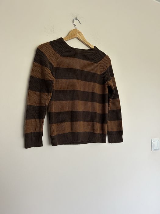 Sweter dziecięcy brązowy H&M 134 cm w paski