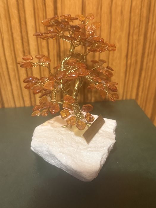 Bursztynowe drzewko szczęścia – ręcznie wykonane, naturalny bursztyn