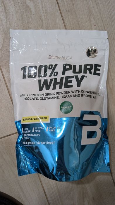 Протеїновий порошок Bio TechUSA 100% Pure Whey зі смаком банана.