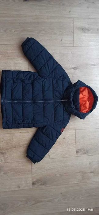 Zimowa pikowna kurtka granatowa H&M