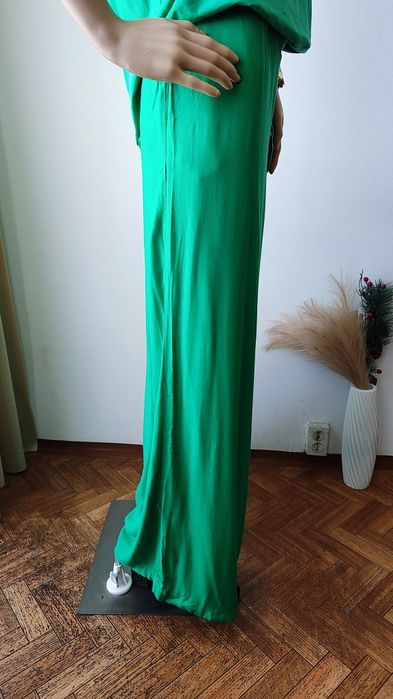 Zielone spodnie palazzo page one XL 100% wiskoza szerokie eleganckie oversize