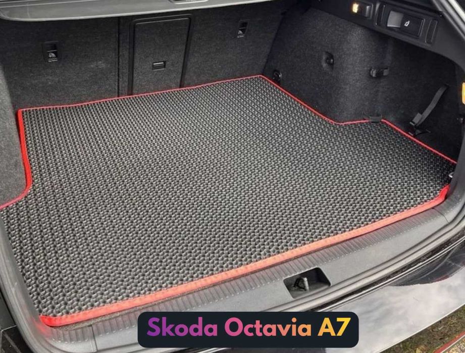 EVA ЕВА Килимки в Авто і Багажник для Skoda Octavia A7  | + 2 ЛОГО