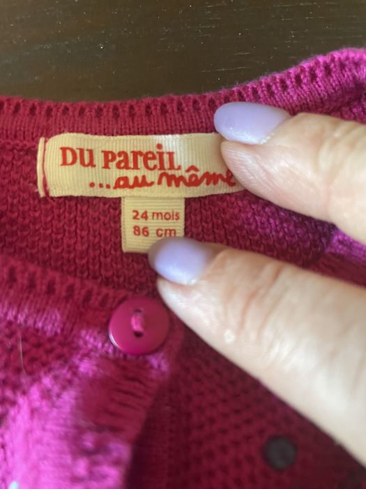 Casaco de malha bordado para 2 anos