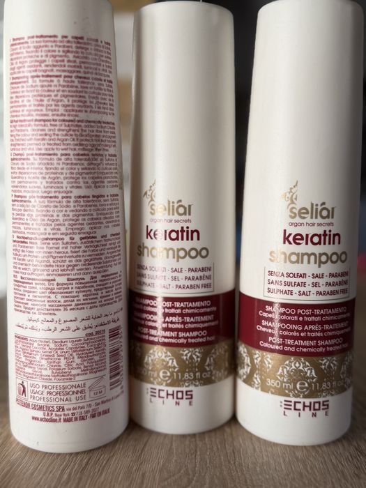 Echosline Keratin безсульфатний відновлюючий шампунь