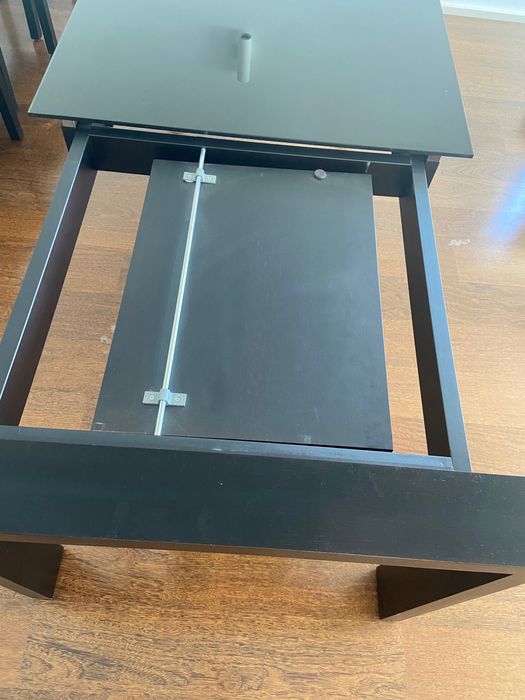 Mesa jantar extensivel Antarte + 6 cadeiras couro