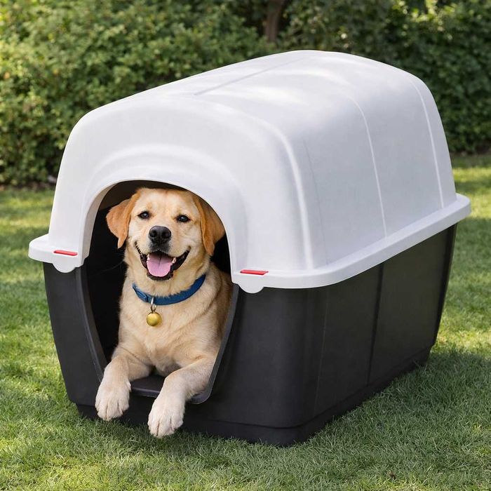 NOVO! Casota Plástica para Cão Resistente Interior Exterior