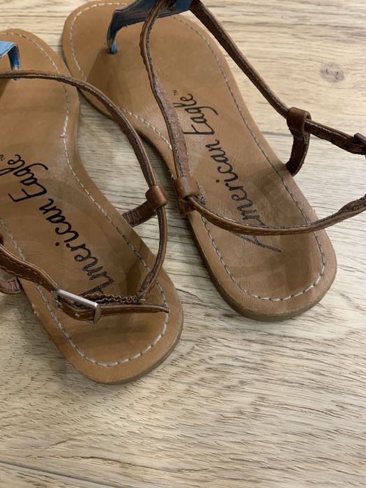Brązowe niebieskie sandałki klapki rozmiar 36 American Eagle