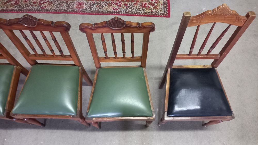 Conjunto 6 cadeiras antigas em madeira