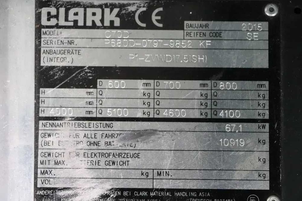 Дизельний навантажувач CLARK C 70 D  з ротатором + позиціонером вил