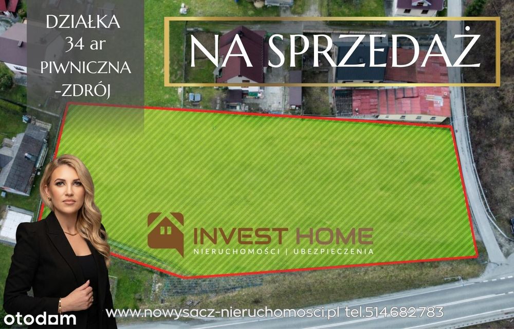Działka budowlana - Piwniczna Zdrój 34 ar