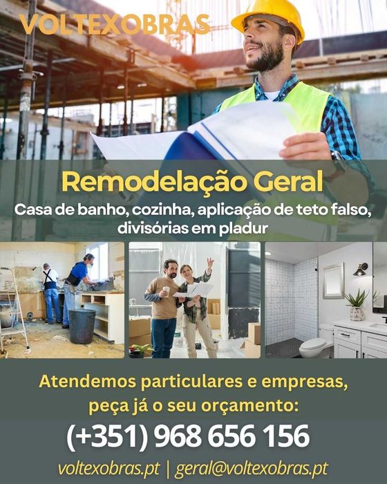 Remodelação geral de apartamentos, casas de banho e de cozinhas