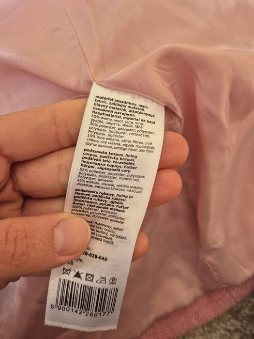 Wełniana marynarka żakiet jasno różowy Tatuum M 38