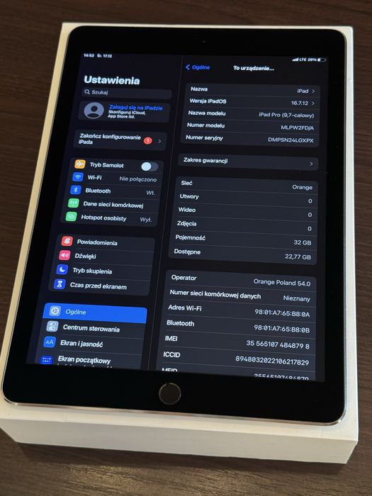 Apple iPad Pro 9,7” 32GB LTE CELLULAR Space Gray