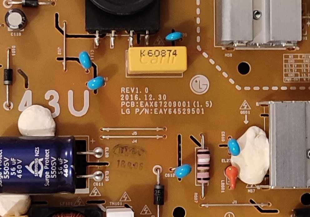 Блок питания телевизора LG 43UK6300PLB.