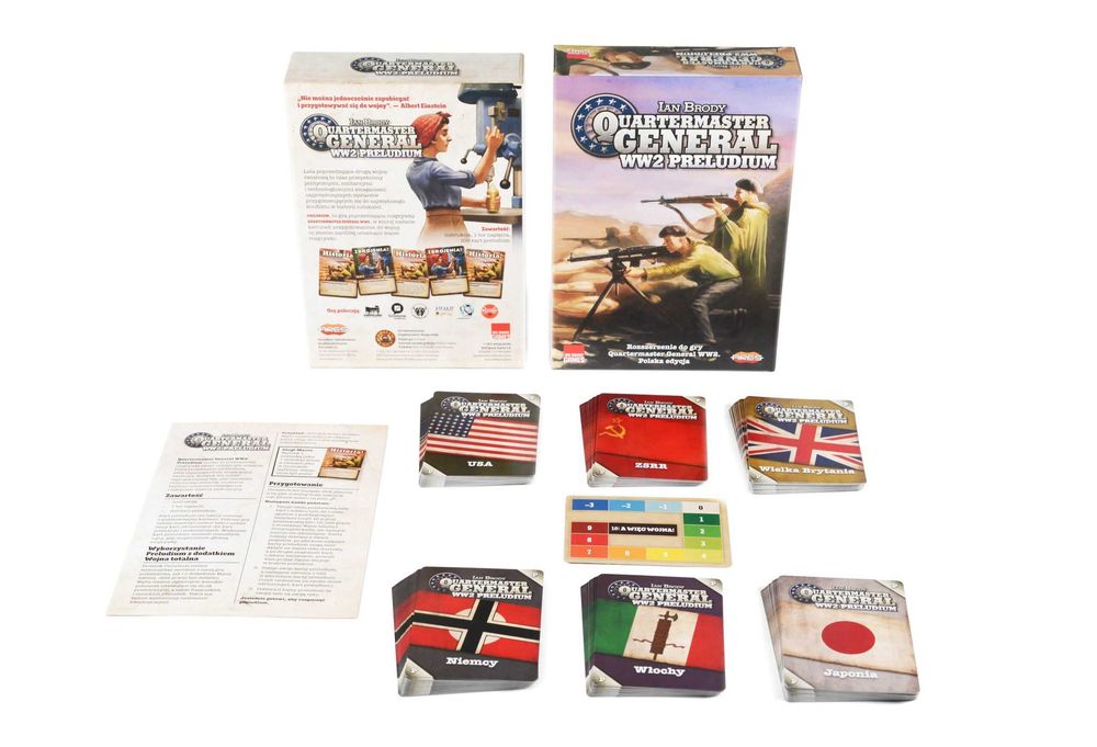 Zestaw 4 gier i dodaktów Quartermaster General WW2 + Wojna Totalna + Preludium+Monolith