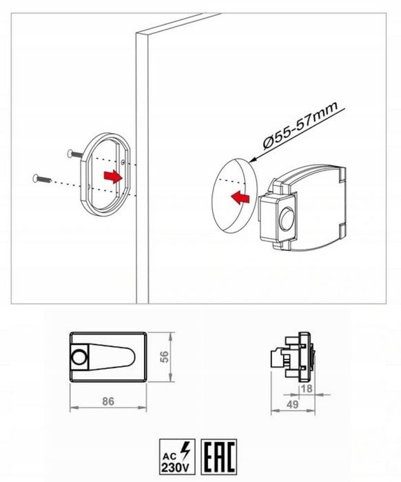 Gniazdo elektryczne z dodatkowym wyłącznikiem 230V