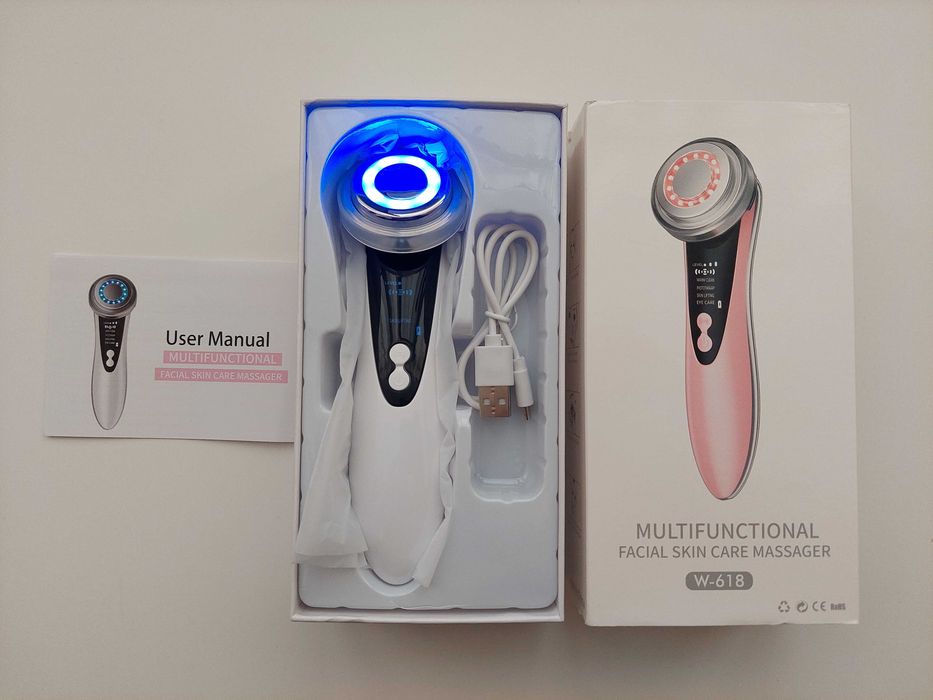 Massageador facial e Skin Care Ultrassónico - Novo