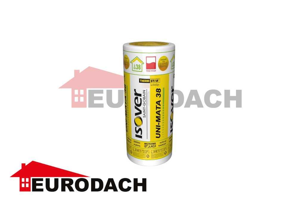 ISOVER Wełna mineralna szklana UNI MATA 038 GR.10cm (9,60m2/rol.)