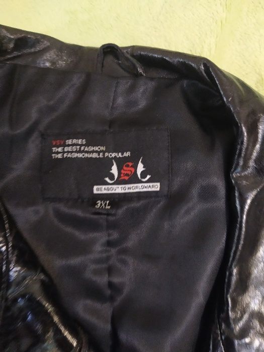 Кожаный пиджак 3 XL на 48 размер