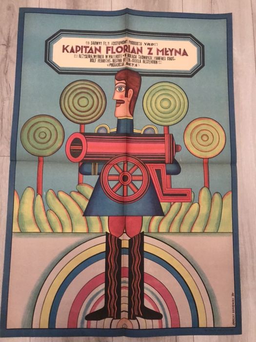 PKapitan Florian z młyna, plakat filmowy, Andrzej Krajewski, 1970