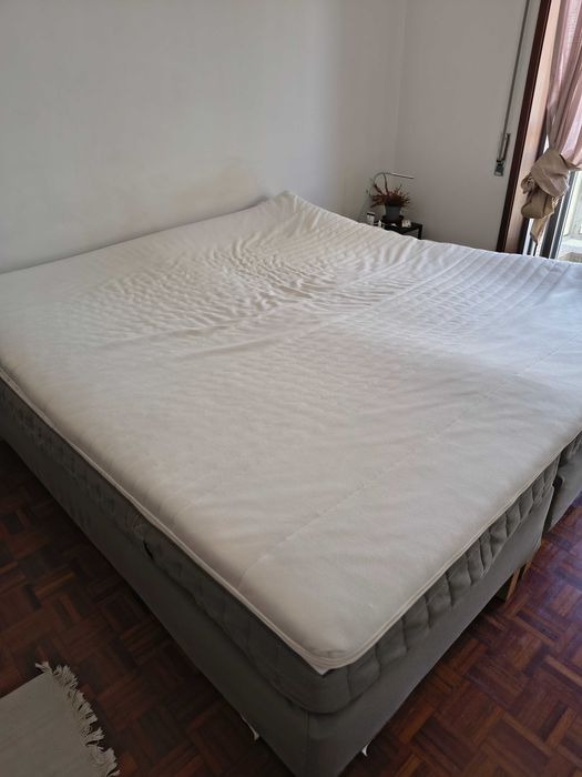 Cama IKEA completa 180x200 (king size) – Sommier + 2 Colchões + Topper