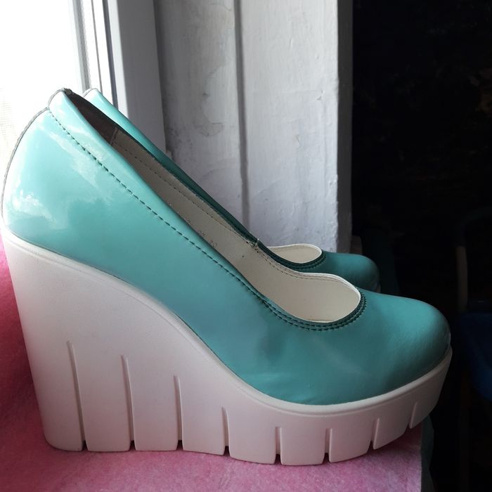 Туфельки на платформе салатовые