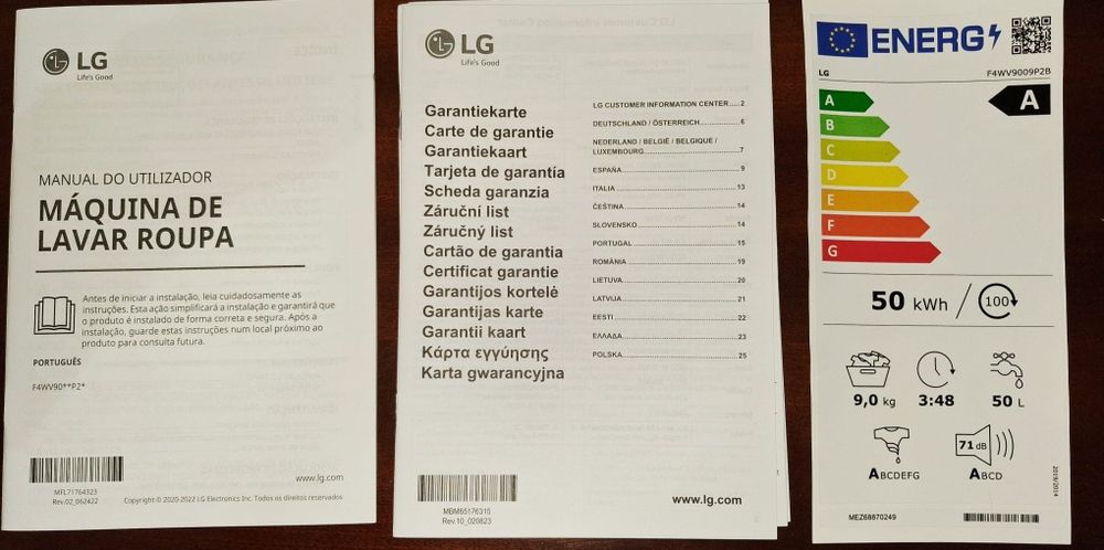 Conjunto maquina de lavar + máquina de secar 9 kilos marca LG as duas em garantia até 2029