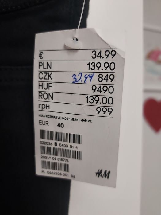 Jeansy czarne ciążowe r. 40