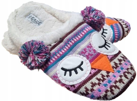 Eaze damskie kapcie wzorzyste pompony 41-42 1s6o