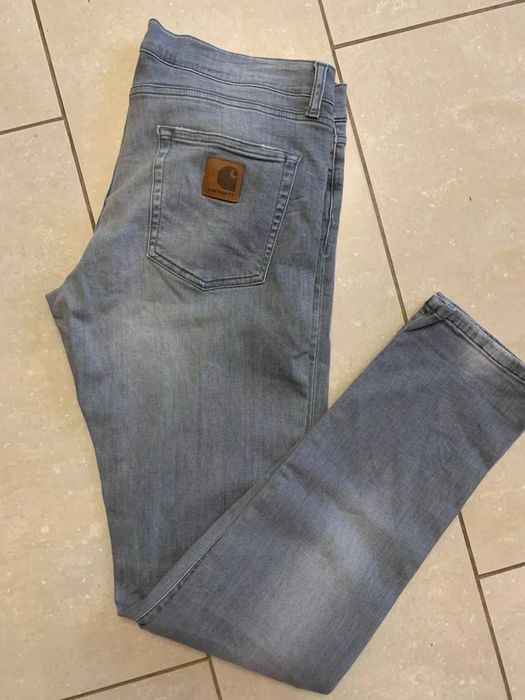 Carhartt szare męskie spodnie jeansy L/XL 34/34 ,extra stan, elastan